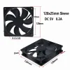 Cooling GDStime DC 5V Fans 120mm Computer Cooling Fan Desktop PC med Cover Brushless 120mmx120mmx25mm USB -fläkt med hastighetsstyrenhet