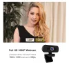 Web Kameraları 1080p Tam HD Webcam Gizlilik Kapak Mikrofon Akışı Bilgisayar USB USB Web Kamera Kamera Kamerası PC Masaüstü Çalışması için Kayıt