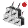 USONGSHINE 5PCS 17HS4401 NEMA17 STEPPER MOTOR 4LEAD 42 MOTOR 42BYGH 1.5A 3DプリンターCNCレーザー彫刻機用ライン付き