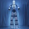 Traje Led Robot Costume Led Clothes Stilts Walker Costume Led Suit Costume Hjälm Laserhandskar CO2 Gun Jet Machine