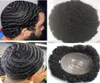 Men Hair System Wig Full Thin Skin Toupee 360 Wave Full PU Toupee Off Black 1b Indian Virgin Human Hair Replacement for Black Men7558669