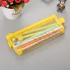 1 Piece Lytwtw's Creative Mesh Transparent Cute Square/Oval Portable Pen Pencil Pouch Bag School Office Supplies Stationery Case