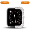 Teurer Metallrahmen für Apple Watch Case 41 mm 40 mm 44 mm 45 mm Iwatch 3 4 5 6 Se Stoßfänger Bling Frauen eleganter luxuriöser glänzender Zirkon