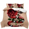 Snake Duvet Cover Wild Animal Comberter Cover Exotic Fairy Rose Twin Pedding Zestaw African Wildlife Style Poliester Cover Cover