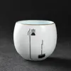 Ensemble de tasses à thé en céramique Kung Fu, porcelaine blanche, petite tasse de thé, four à ding mate, tasse de pu'er peinte à la main, Vaware moderne