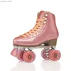 Inline Roller Skates Professional Pink Women Girls Roller Skates Shoes Patines Double Row 2 Line 4 PU Flash Wheels Sliding Quad Training Sneakers Y240410