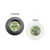 with On/Off Switch Fahrenheit/Celsius Mini LCD Digital Thermometer Hygrometer Circular LCD Display Reptile Aquarium Temperature