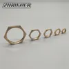 Brass Hex Slotmoeren Pijpaanpassing M10 M12 M14 M16 M20 1/8 "1/4" 3/8 "1/2" 3/4 "1" BSP Vrouwelijke draad zeshoekige schachtkap