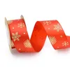 5Yards 25mm Christmas Satin Ribbons Tape Gift Bows Crafts Natural Printed DIY Webbing Sewing Clothing Wedding Party Decoration