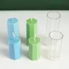 Polygonal fyrkantig kolonnljus Mögel 3D Geometrisk kolonn Aromaterapiljus som gör mögel Akrylplast Mögelpaket Hem Gift