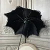 Umbrellas Lace Woman Portable Lolita Summer Embroidery Black Umbrella Parasol Luxury Guarda Chuva Invertido Sunny Angel