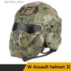 Casques de cyclisme W Casque d'assaut extérieur tactique construit dans le casque Protection de casque Camouflage intégré Casque Multifonctionnel Casque de protection Casque L48