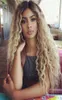 180 Densité Racines foncées Ombre 613 Blonde Blonde Full Lace Human Hair Wigs Baby Pre Plucke Curly Virgin Hair Brésilien Human Hair Wig7651198