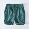 Katoenen linnen shorts fpr mannen zomer mode losse strand vakantieman casual plus size drawstring 240410