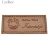 Lychee Life 20pcs Vintage Natural Style Square PU Leather Labels Blank Embossed Tags for Garment Bags DIY Sewing Accessories