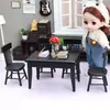 1Set Dining Table Chair Model 1:12 House Bambola Miniatura Mobili in legno Set di mobili per bambole di alta qualità Regalo per bambini