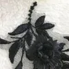 Black et blanc en noir et blanc 3D Broderie de fleurs tridimensionnelle Varière applique artisanat Tissu à la couture