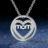 Nieuwe moeder Round Vrouwendag sieraden Shining zirkon hart moeders ketting