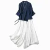 NOWY TAI Chi Mundur Tang Suit Hanfu chiński styl Zen Suit Summer Retro Women Herbata Tradycyjne chińskie ubrania dla kobiet