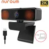 Webcams Nuroum V11 2K Webcam for PC,Noise Cancelling Microphone Privacy Cover,90° Angle 1080P 60fps, USB Computer Web Camera for Laptop