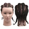 Cabeça de cabelo de cabelos de cabelos de cabelos cabeleireiros com cabeça de manequim preto com cabelos de cabelo humano boneca mannequin feminina cabeça de peruca para venda