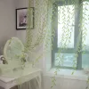 Green Leaves Rustic Sheer Curtains for Living Room Bedroom Curtain for Window Screening Customize Gauze Tull Home Textile