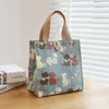 Totes Large Capacity Lunch Bag Portable Canvas Printed Butterfly Food Container Bags