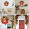 Fiori decorativi ghirlanda natalizia con luci artificiali decorazioni per porte di abete rosso ornamenti ornamenti rustici