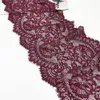 3y / lot Largeur 23cm Bourgogne Bourgogne Red Elastic Cobes Lace Trim pour vêtements Jupe Sous-vêtements Coussin