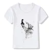 Enfants Animal Wolf Hardliner Print T-shirt Enfants Summer Tops Girls Boys T-shirt Vêtements de bébé décontracté, HKP352