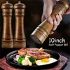 10 "klassische Eiche Salz und Pfeffermühle Holzpfeffer Gewürzmühle Mühle Set Handheld -Gewürzmühlen Mühle Koch BBQ -Werkzeuge Set Set Set