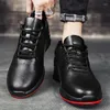 Casual Shoes For Men 2024 Autumn High Quality PU Men's Vulcanized Heightened Thick Sole Black Sneakers Zapatos Para Hombre