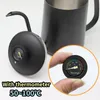 350ml Drip Kettle Coffee Tea Pot With Thermometer Nonstick Coating Food Grade Stainless Steel Thin Mouth Gooseneck 240410