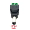 3pc/lote masculino fêmea feminina plug de energia 5,5 x 2,1mm 5,5*2,5mm 3,5*1,35 mm 12V 24V Adaptador de conector Jack Plug CCTV 5.5x2.1 2.5 1.35