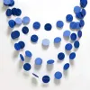 Royal Blue Paper Circle Garland Hanging Boy Kids Ocean Themed Hanging Birthday Party Banner Backdrop Baby Shower Wall Decoration