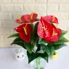 New Anthurium Flower Artificial Plant Hotel Home Office Garden DIY Photography Living Room Restaurant Wedding Decorations Cheap