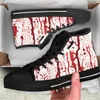 Scarpe casual istantarts Modello horror sanguinoso uomo Sneakers High top classico tela vulcanizzata piatta per scarpe da passeggio maschile