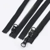 1PC Meetee 60-300cm 5 # Zippers en résine Black Blanc Double curseur à feuilles ouvertes pour coudre pour coudre Tent Close Ferme de bricolage Accessoires