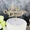 Personalized name Happy Birthday in spanish Cake Topper,Custom gold Children's Birthday Cake Topper,Stylish Topper Party Decor