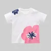 T-shirts labi bébé fleur imprimement court tshirts à manches courtes filles décontractées et confortable couche d'été