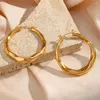 Hoop Earrings 2024 Hollow Light Weight Comfortable Cutted Surface Stainless Steel For Women 18K Gold PVD Plated Jewelry