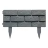 4pcs Fences gris en plastique détachables imitation du cadre de jardin en pierre et de la pelouse Effet de protection de la brique multifonctionnelle