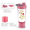 Women Sports Water Bottle Bottle Protein Shaker Butelki z miksującą kulą 600 ml wycieka BPA darmowy napój butelka sportowa siłownia fitness