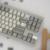 Accessoires Rétro rayures Gris et blanc 142 touches Profil de cerise Clavier mécanique Keycaps PBT MATÉRIAUX SUblimation Processus