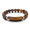 Strand Natural Tiger Eye Eye Eye Bracciale ossidiano nero per protezione della salute Donni per perle in acciaio inossidabile perle di guarigione Gioielli