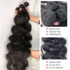 Poules d'ondes du corps Brésilien Boulements tisser les paquets 1 3 4 PCS Bundles Noir noir 30 pouces Remy Extensions de cheveux