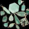 Natural Green Aventurine Jades Stone Pendant Beads Necklace Earring Bracelet DIY Gift Connector Charms for Jewelry Making Bulk