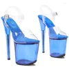 Dance Shoes Sexy Lady 20cm/ 8inches With Shiny PVC Starp Small Open Toe Platform High Heel Sandals Pole 134