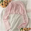 Womens Blouses Shirts Thin Sunsn Cardigan Lace Up Knitwear Tops Women Coat Shawls Short Casual Korean Protected Style Summer Sun Drop Dhjzi