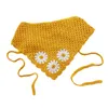 Lovely Crochet Bandana Knitted Hair Kerchief Tie Back Head Wrap Daisy Flower Triangle Turban for Girls Photo Props